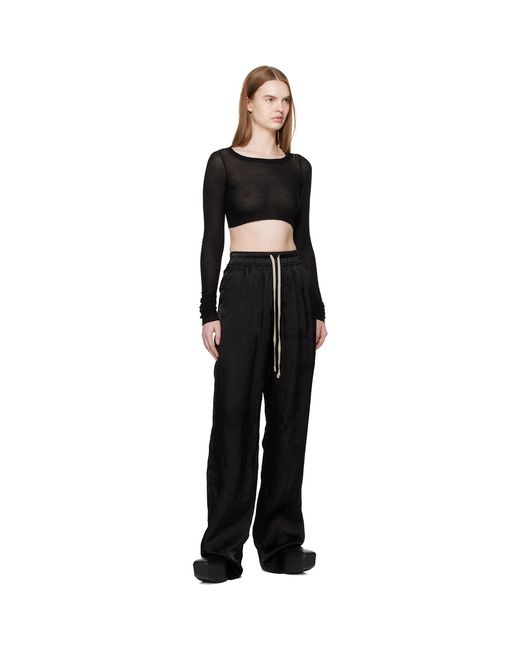 Rick Owens Black Temple Ls Crop T-shirt