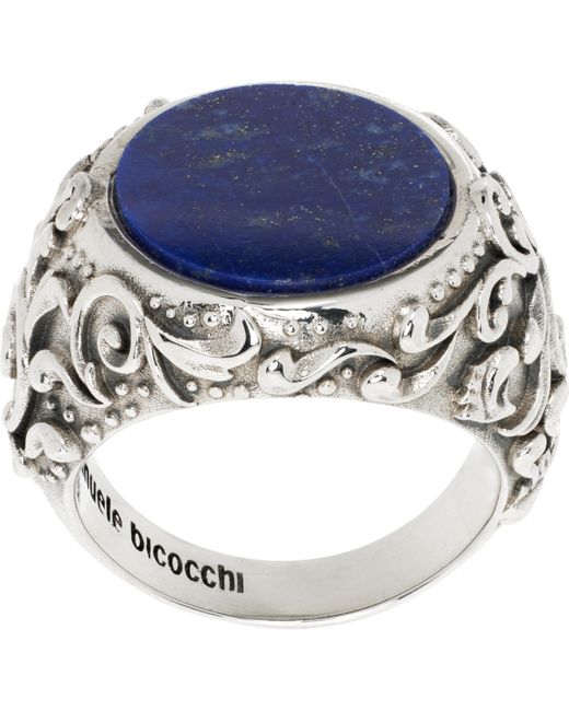 Chevalière Argentée À Lapis-Lazuli Emanuele Bicocchi pour homme en coloris Blue