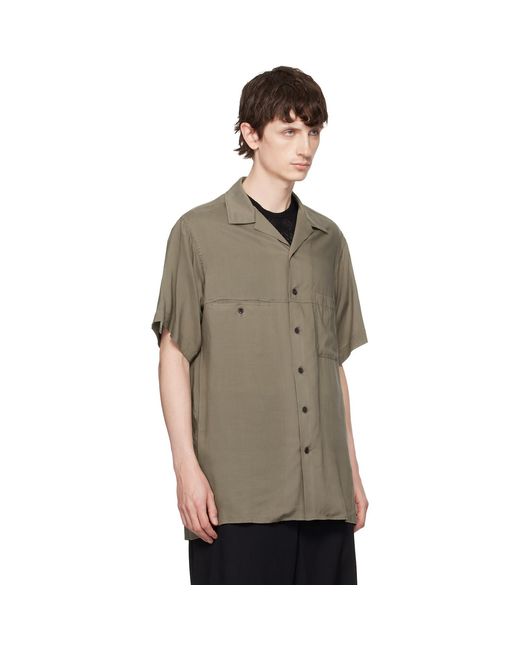 Yohji Yamamoto Multicolor Cellulose Lawn Panel Open Collar Shirt for men