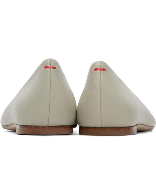 Aeyde Gray Ellie Almond-Toe Ballerina Flats
