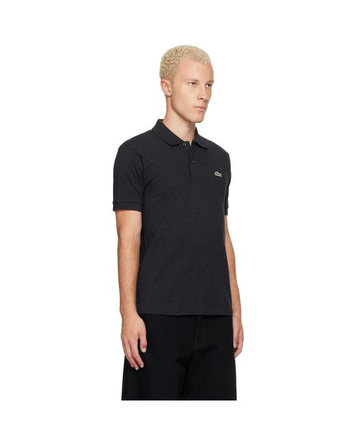 Lacoste Black Classic Fit L.12.12 Heathered Polo for men