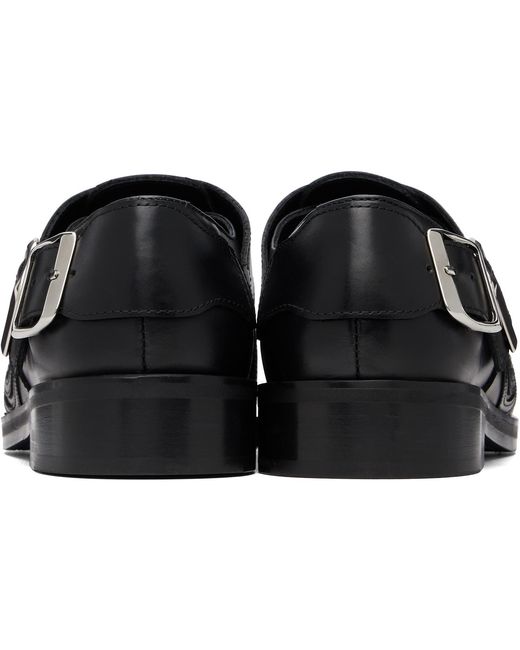 STEFAN COOKE Black Braided Biker Derbys for men