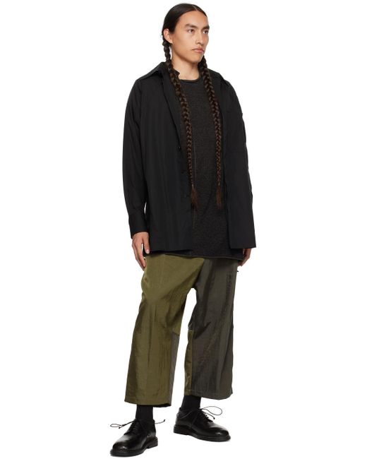 Y's Yohji Yamamoto Green Paneled Trousers for men