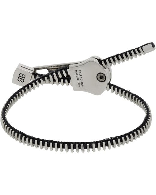 Balenciaga Metallic Diy Zip Bracelet for men
