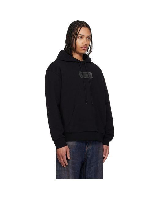 MM6 by Maison Margiela Black Logo Patch Hoodie for men