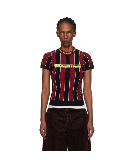 Martine Rose Red Logo Tight T-Shirt