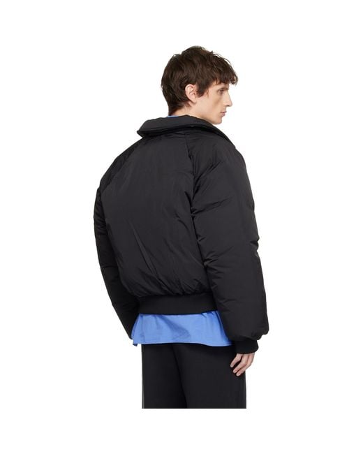 Seventh Black Nylon Aero Bomber Jacket for men