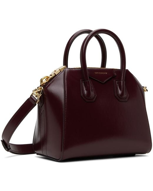 Givenchy Purple Structured Leather Mini Top-Handle Bag