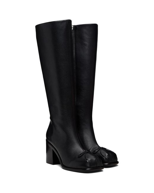 Sandy Liang Black Knee High Pointe Boots