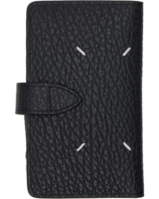 Maison Margiela Black Four Stitches Zip Card Holder for men
