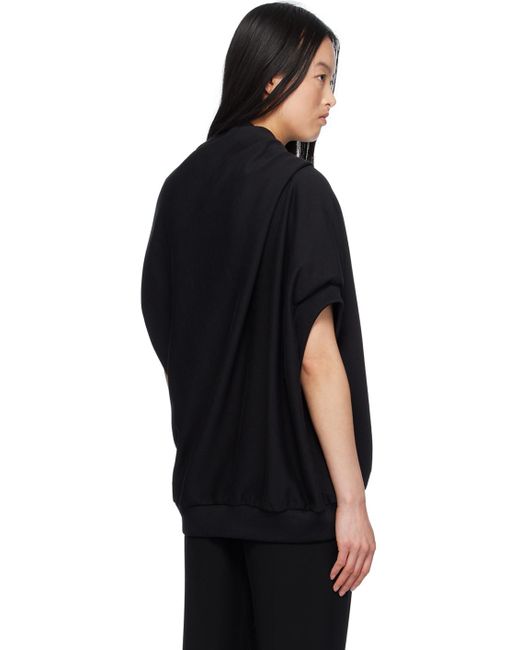 Dries Van Noten Black Draped Sweatshirt