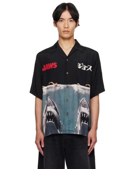 Wacko Maria Black 'Jaws' /Shirt for men