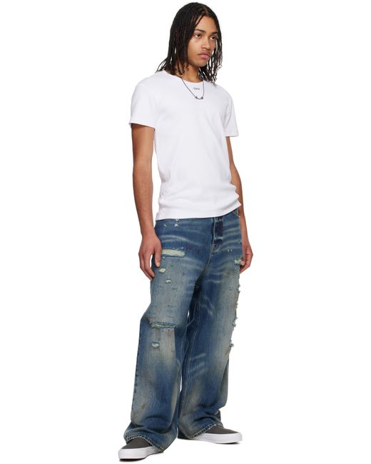 OFF-WHITE ホワイト Off Stamp シェイプド リブTシャツ メンズ Off-White c/o Virgil Abloh ホワイト Off Stamp
