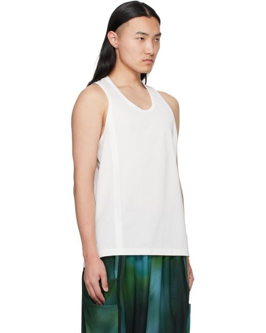 メンズ Y-3 ホワイト Sleeveless タンクトップ Green