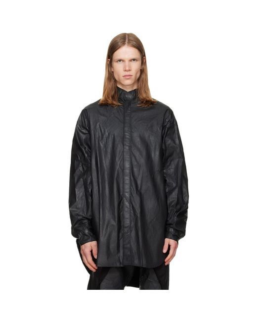 Julius Black Coated Big Shirt for men
