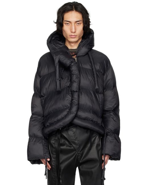 OTTOLINGER Black Hooded Puffer Jacket for men