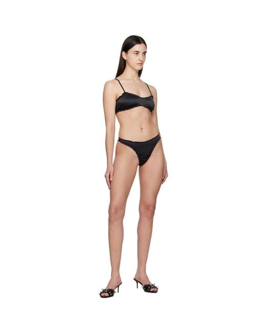 Shadowplay Black Ruffled Bra