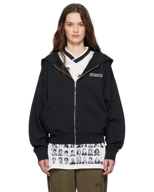 032c Black Routine Zip Hoodie