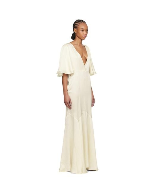 Bode Black Off- Satin Claret Maxi Dress