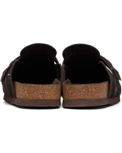 Barbour Black Bowman Suede Mule Loafers for men
