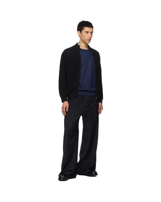 LE17SEPTEMBRE Black Elasticized Wide Trousers for men