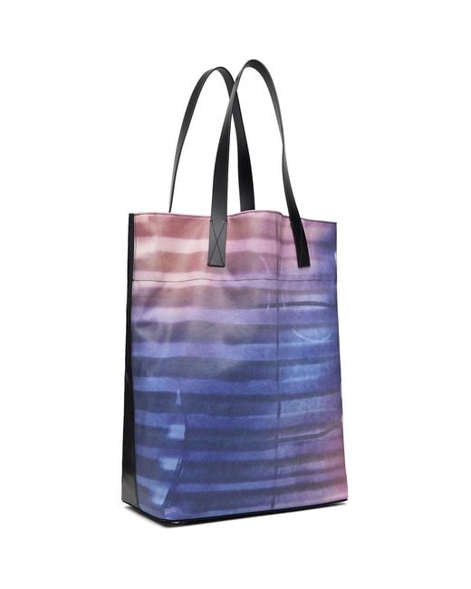 Jean Paul Gaultier Purple Coated Canvas Printed Air Tote