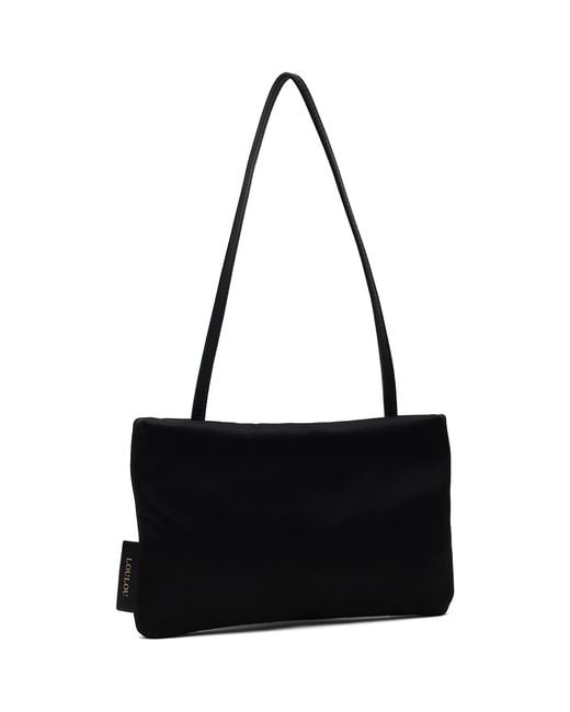 Loulou de Saison Black Grace Small Satin Baguette Bag