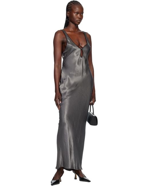 Bec & Bridge Black Gunmetal Celestial Keyhole Maxi Dress