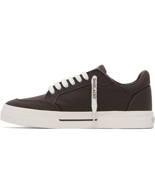Off-White c/o Virgil Abloh Black Low Vulcanized Canvas Sneakers for men