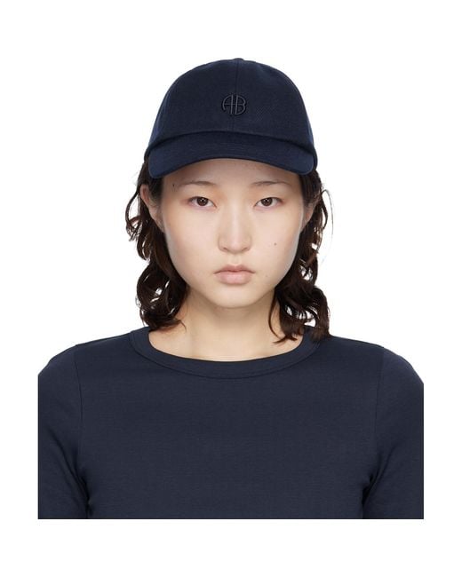 Anine Bing Blue Wool Jeremy Baseball Cap
