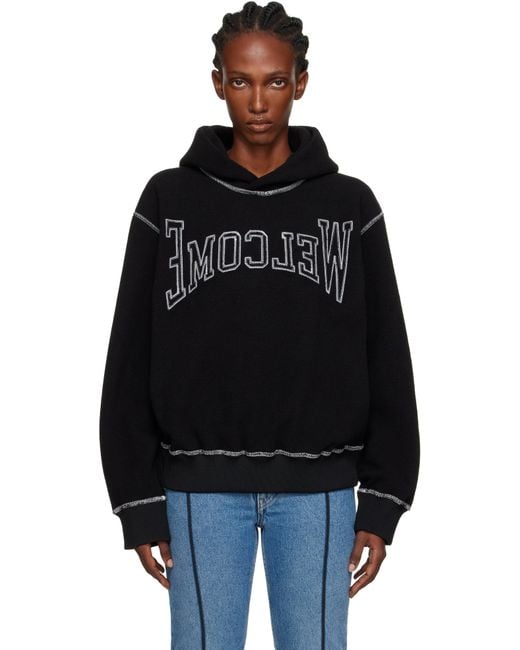 MM6 by Maison Martin Margiela Black 'Welcome' Hoodie