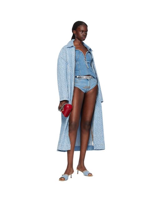 Gcds Black Monogram Denim Coat