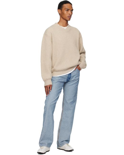 Pull En Tricot Côtelé De Laine MM6 by Maison Martin Margiela pour homme en coloris Blue