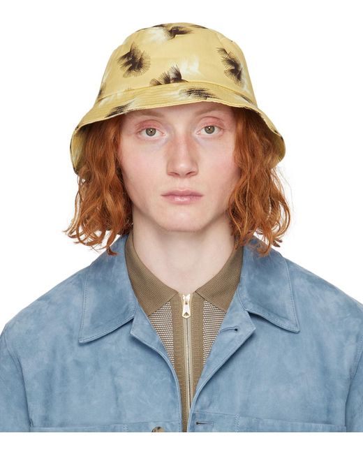 Paul Smith Blue Yellow Sunflare Bucket Hat for men