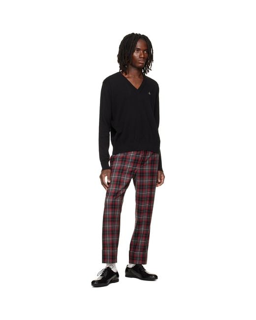 Vivienne Westwood Black Mark V-Neck Sweater for men