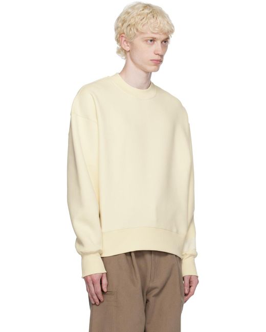 AMI Natural Off-white Crewneck Sweatshirt for men