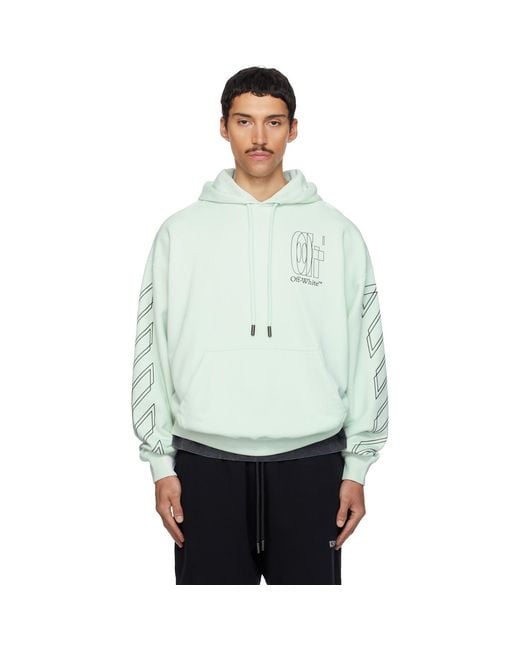 Off-White c/o Virgil Abloh Green Big Double Arrow Skate Hoodie for men