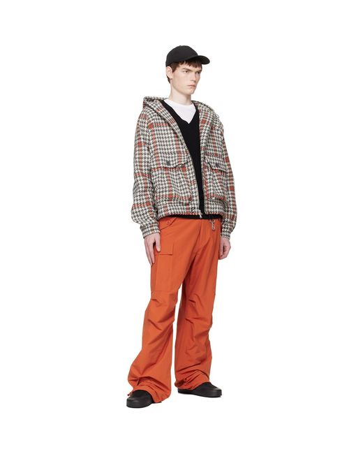 Reese Cooper Red Nylon Cinched Wide Leg Cargo Pants for men