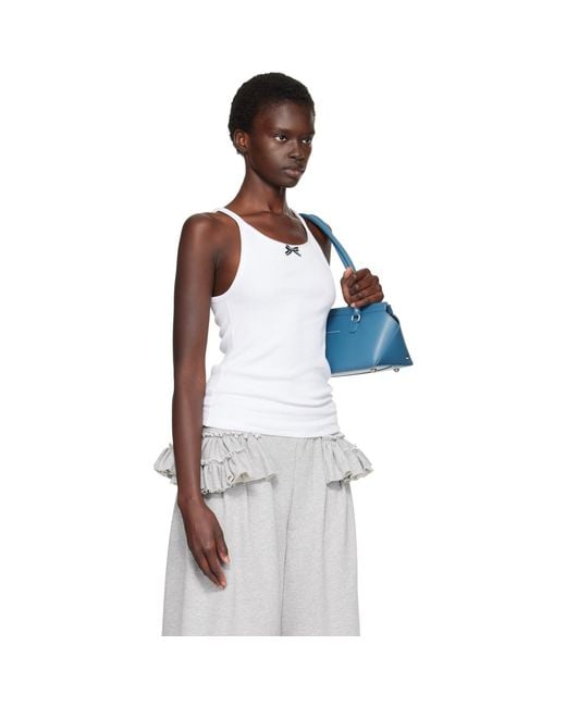 HOMMEGIRLS White Ribbed Tank Top