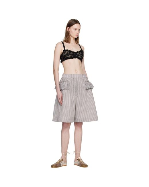Dries Van Noten Black Polka Dot Mesh Bralette