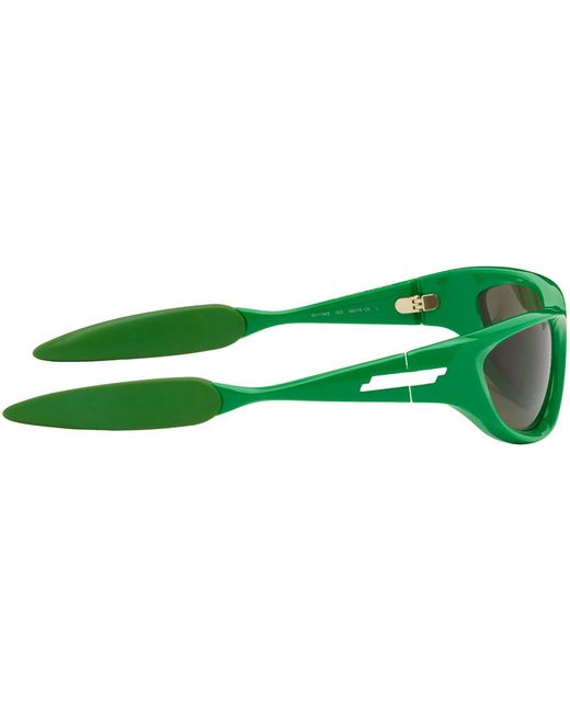 Bottega Veneta Green Cone Wraparound Sunglasses