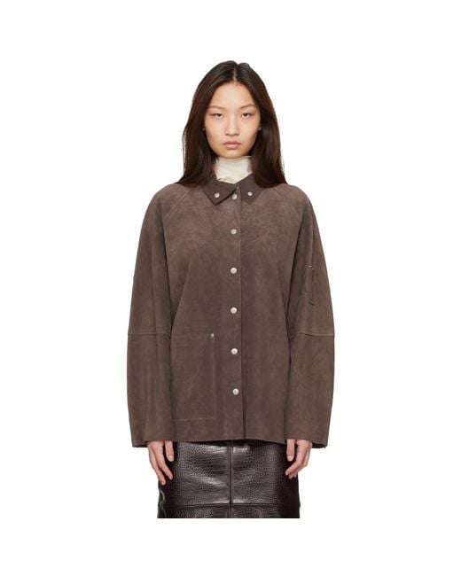 Studio Nicholson Brown Dash Suede Jacket