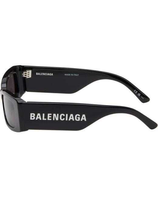 Balenciaga Black Rectangular Sunglasses for men