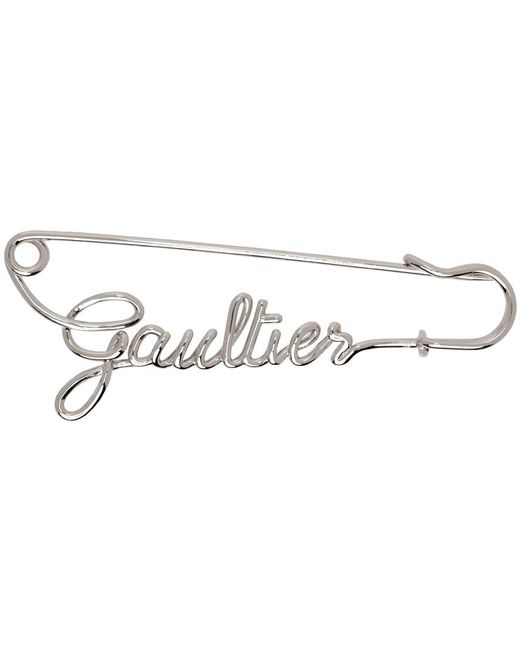 Jean Paul Gaultier シルバー The Gaultier Safety Pin ブローチ Black