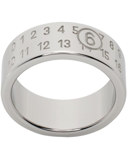 MM6 by Maison Martin Margiela Metallic Silver Band Ring for men