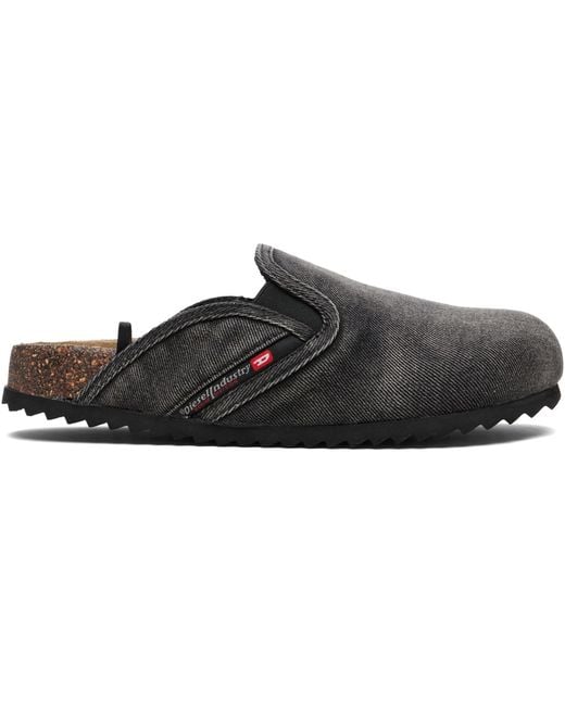 DIESEL Black D-Woodstock Slip-On Loafers for men