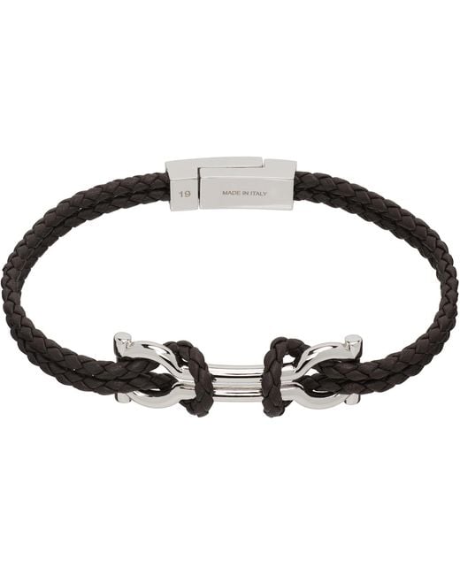 Ferragamo Black Braided Bracelet for men