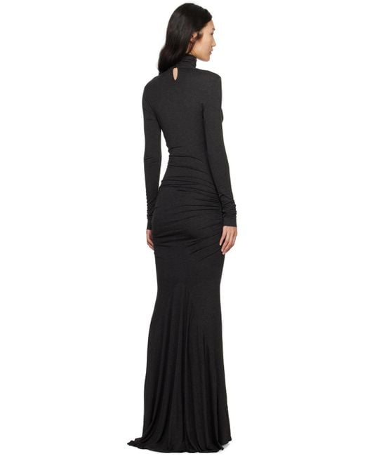 Blumarine Black Gray Cutout Maxi Dress