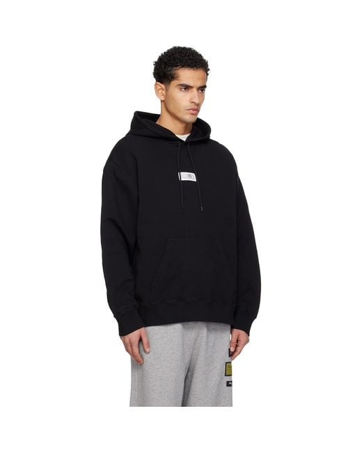 MM6 by Maison Margiela Black Logo Patch Hoodie for men