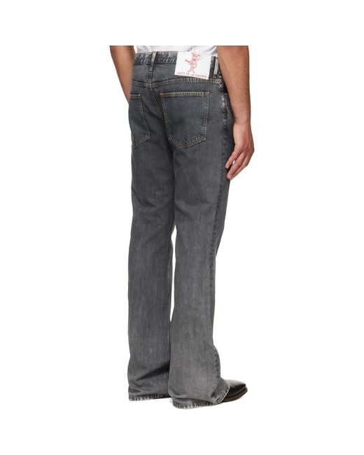Cout de la Liberte Gray Jimmy Ecru Twill Flare Jeans for men
